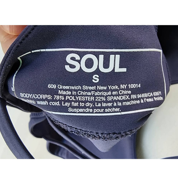 Soul By Soulcycle Take The Plunge Dark Grey Star Print Sports Bra Small - Picture 5 of 6